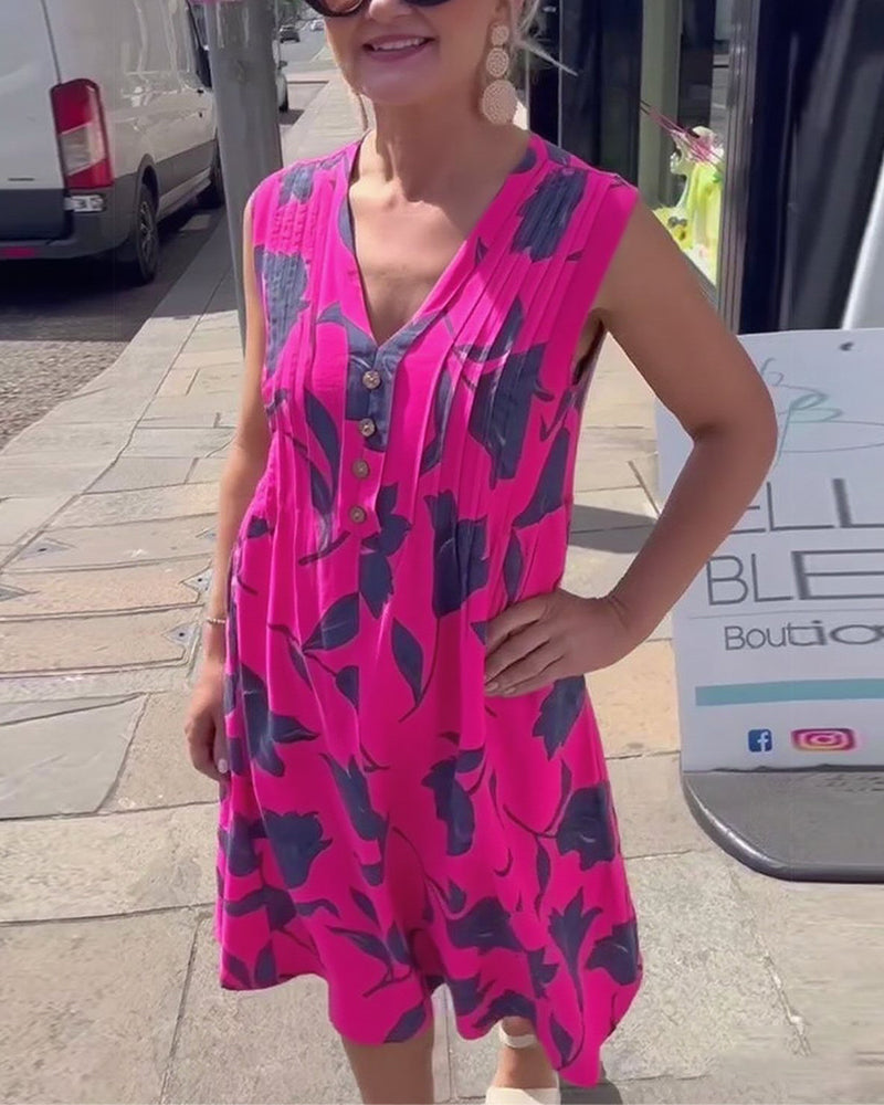 Barbara | modisches Kleid mit V-Ausschnitt und floralem Druck