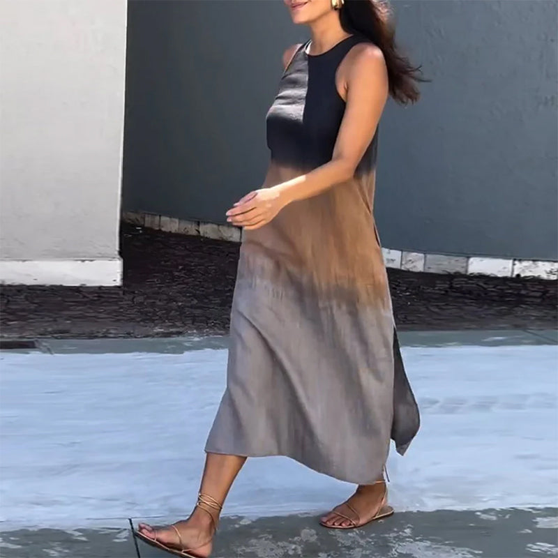 Tayla | Ombre ärmelloses Midikleid