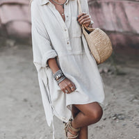 Daliah | Urban Shirt Minikleid mit Manschettenärmel