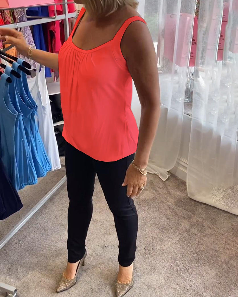 Sophie | Stylisches ärmelloses Oberteil mit Plisseedetails