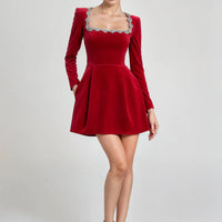 Marceline | Samt-Minikleid für Damen, chic & zeitlos