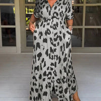Katyah | Schickes Maxikleid mit wildem Leopardenmuster