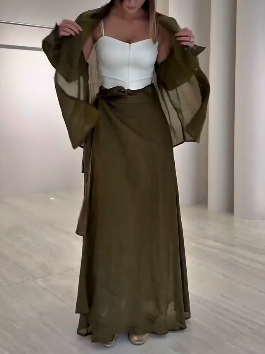 Neina | Zweiteiliges Set: Langarmshirt und Rock