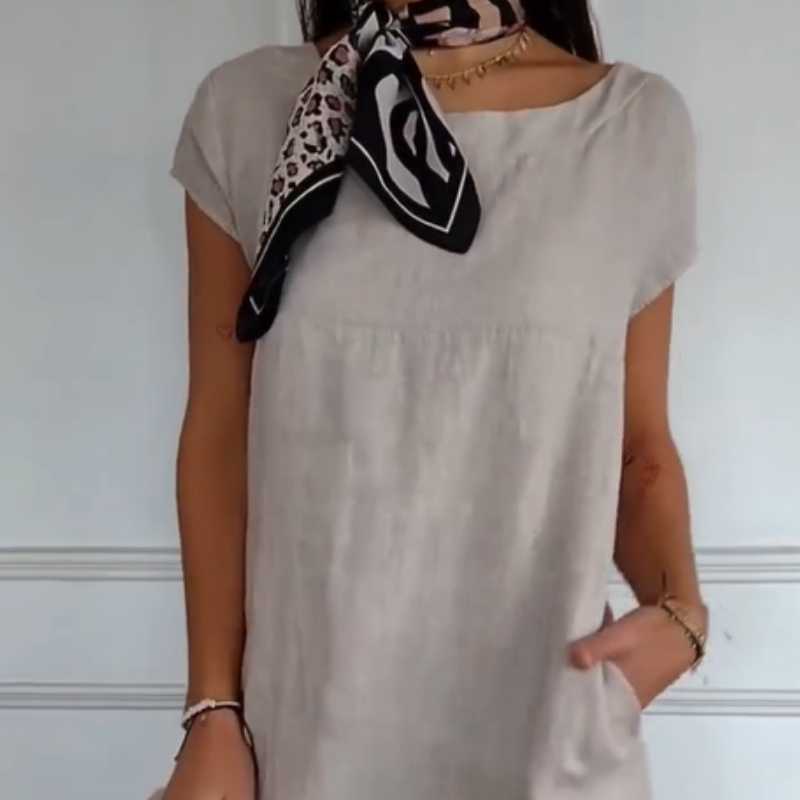 Clara | Stylisches Damenkleid mit Rundhalsausschnitt für den Sommer
