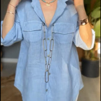 Goldie™ | Bequemes Damenhemd aus Baumwolle und Leinen