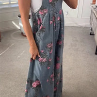 Meena | Geblümter Denim-Overall