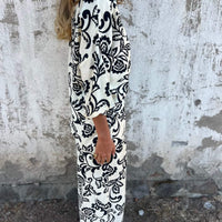 Zayene | Lässiges Damen-Set mit Knopfleiste-Hemd und weitem Bein