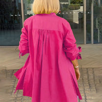 Tesla | Lange Hemdjacke aus Baumwolle für Frauen