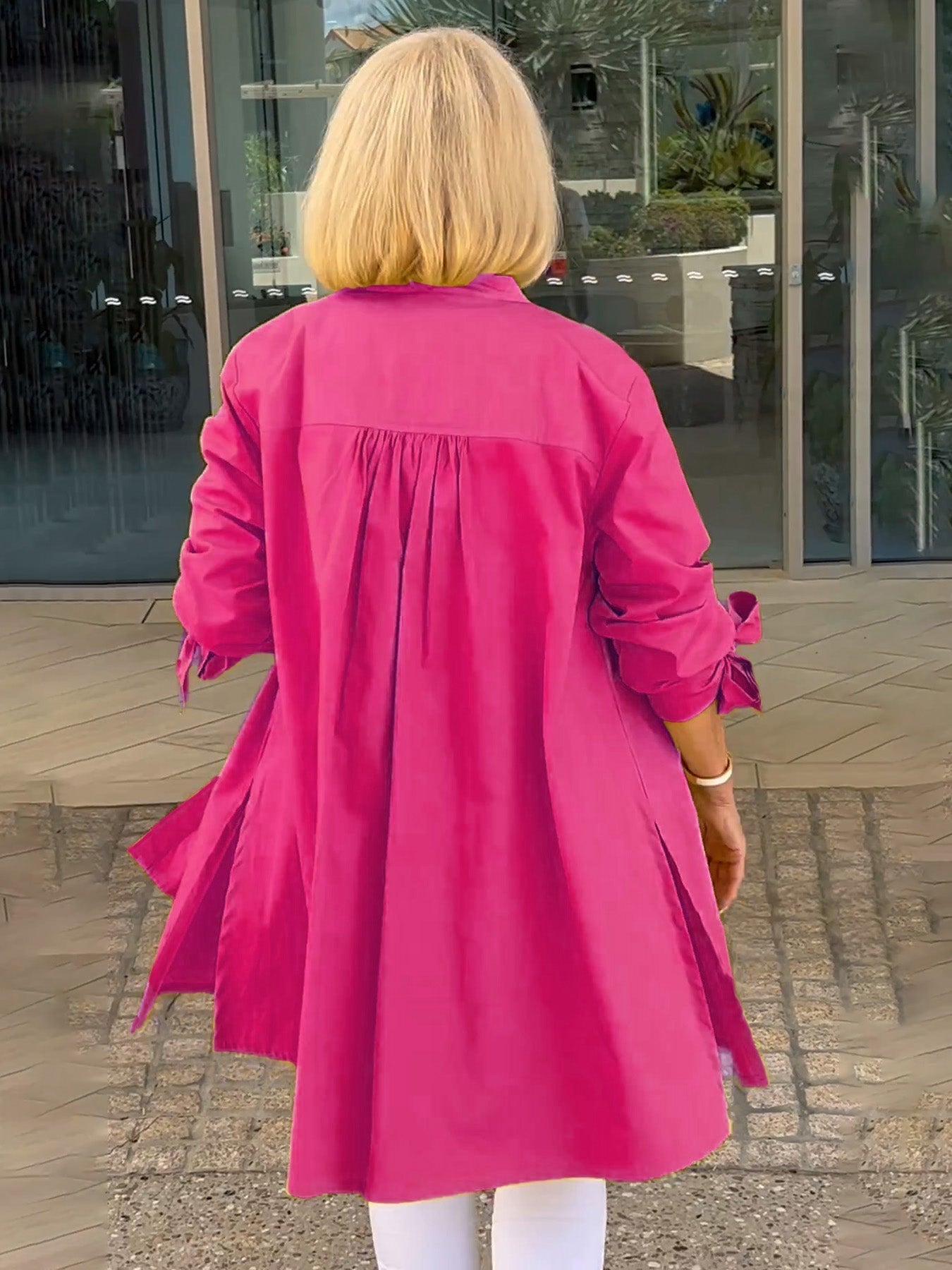 Tesla | Lange Hemdjacke aus Baumwolle für Frauen