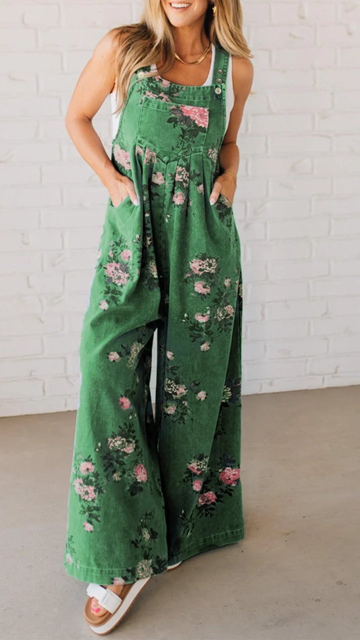 Meena | Geblümter Denim-Overall