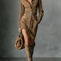 Johana | Midi-Wildlederkleid