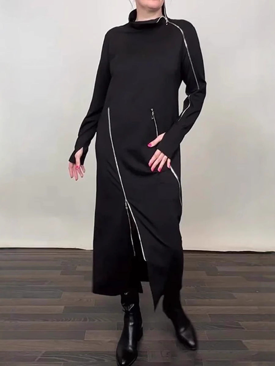 Lorena | Elegantes monochromes Maxikleid