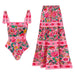 Ella | Blumenmuster-Badeanzug-Set mit eleganter Fliege