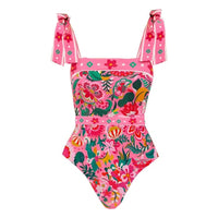 Ella | Blumenmuster-Badeanzug-Set mit eleganter Fliege