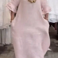 Hazel | stylisches Baumwollkleid für den Alltag in einfarbigem Design