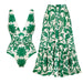 Sophia | Stilvolles Badeanzug-Set mit V-Ausschnitt und Print
