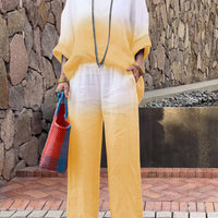 Taylor | Elegantes zweiteiliges Set aus Baumwolle und Leinen mit Farbverlauf