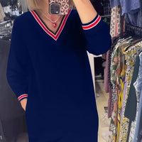 Elisa | Elegantes V-Ausschnitt-Kleid mit Taschen