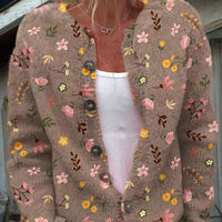 Cylene | Weiche Strickjacke mit Blütenstickerei