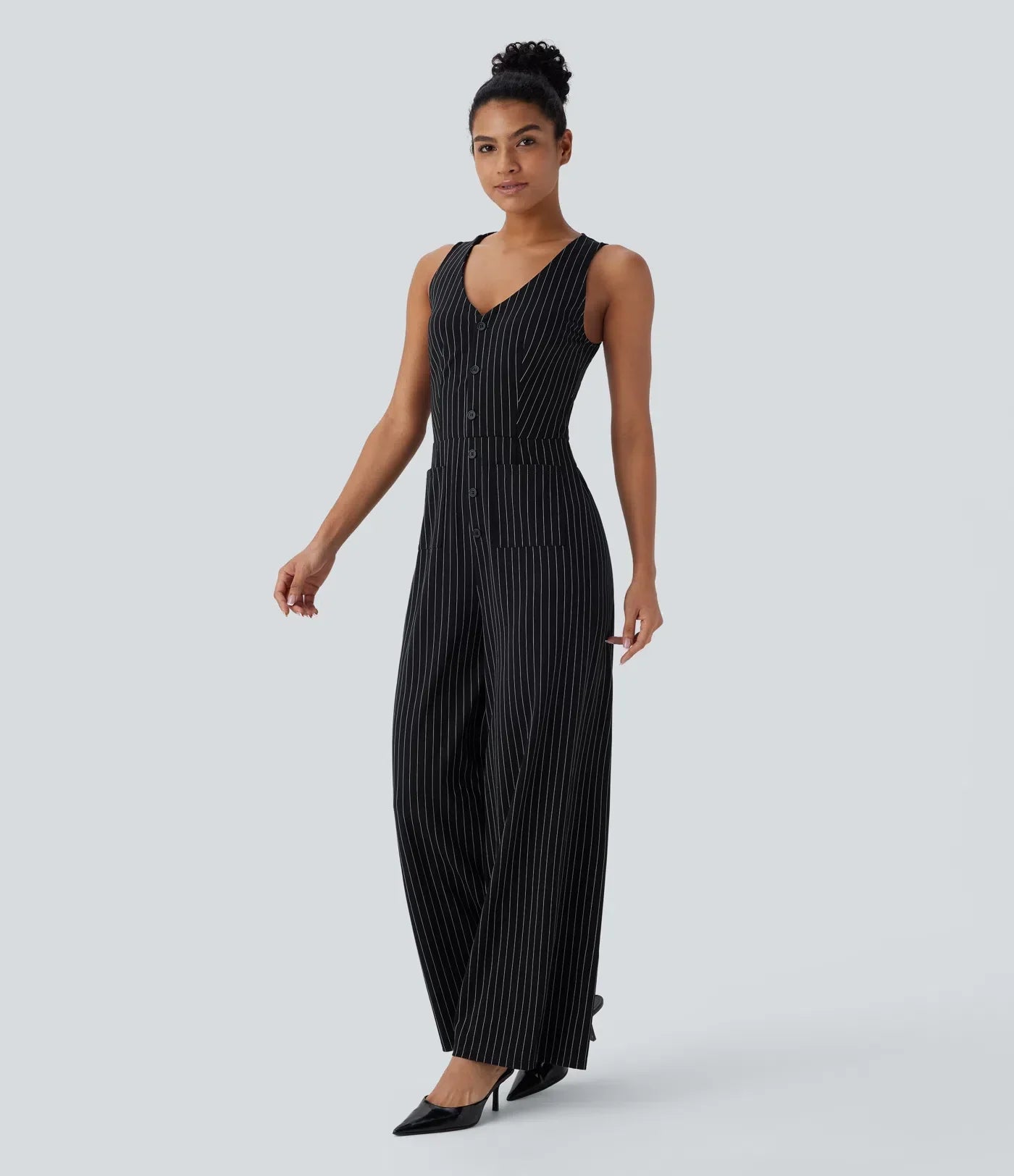 Elle | femininer Jumpsuit mit coolen Streifen für den Alltag