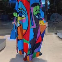 Amaira | Künstlerisches Shirtkleid in Maxilänge