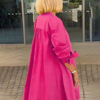 Tesla | Lange Hemdjacke aus Baumwolle für Frauen