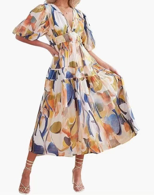 Nicel | Florales Kleid mit Laternenärmel