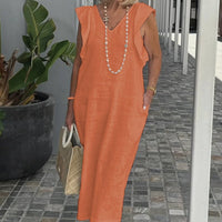 Emelia | bequemes Leinenkleid, lässiger Look mit weitem Arm.