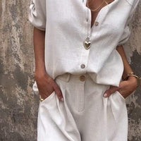 Elzie | Luftiger Shirt-Anzug mit Reverskragen