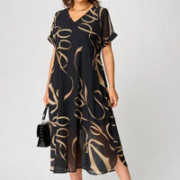 Milena | feminines Chiffonkleid für Curvy Damen