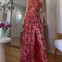 Aluna | Rückenfreies Maxikleid mit Blumenprint