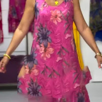 Yinn | Ärmelloses elegantes Kleid mit Print