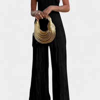 Nancy | feminines Plissee-Set mit asymmetrischem Oberteil und fließendem Schnitt