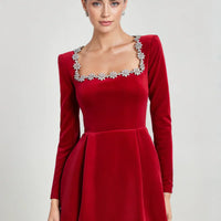 Marceline | Samt-Minikleid für Damen, chic & zeitlos