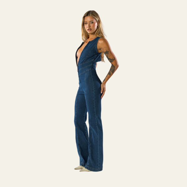 Kristy | Figurbetonter Denim-Jumpsuit