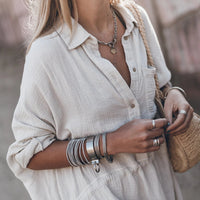 Daliah | Urban Shirt Minikleid mit Manschettenärmel