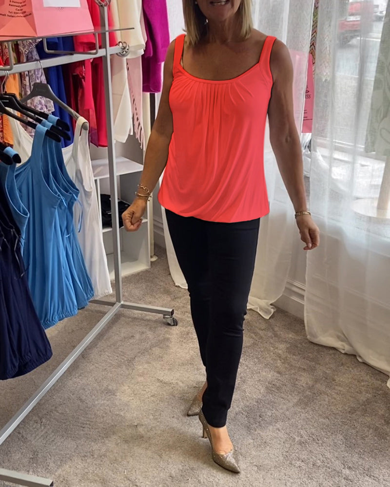 Sophie | Stylisches ärmelloses Oberteil mit Plisseedetails