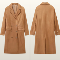 Nadia | Modischer Damenmantel aus Wildleder, lang & chic