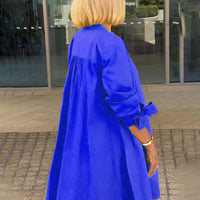 Tesla | Lange Hemdjacke aus Baumwolle für Frauen