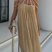 Heidi | Modernes Maxikleid mit Drapierung und Zöpfen