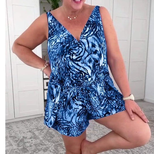 Maci | modischer Badeanzug ohne Ärmel mit Print