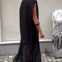 Milani | Patchwork Kleid, ärmellos & aus Mesh