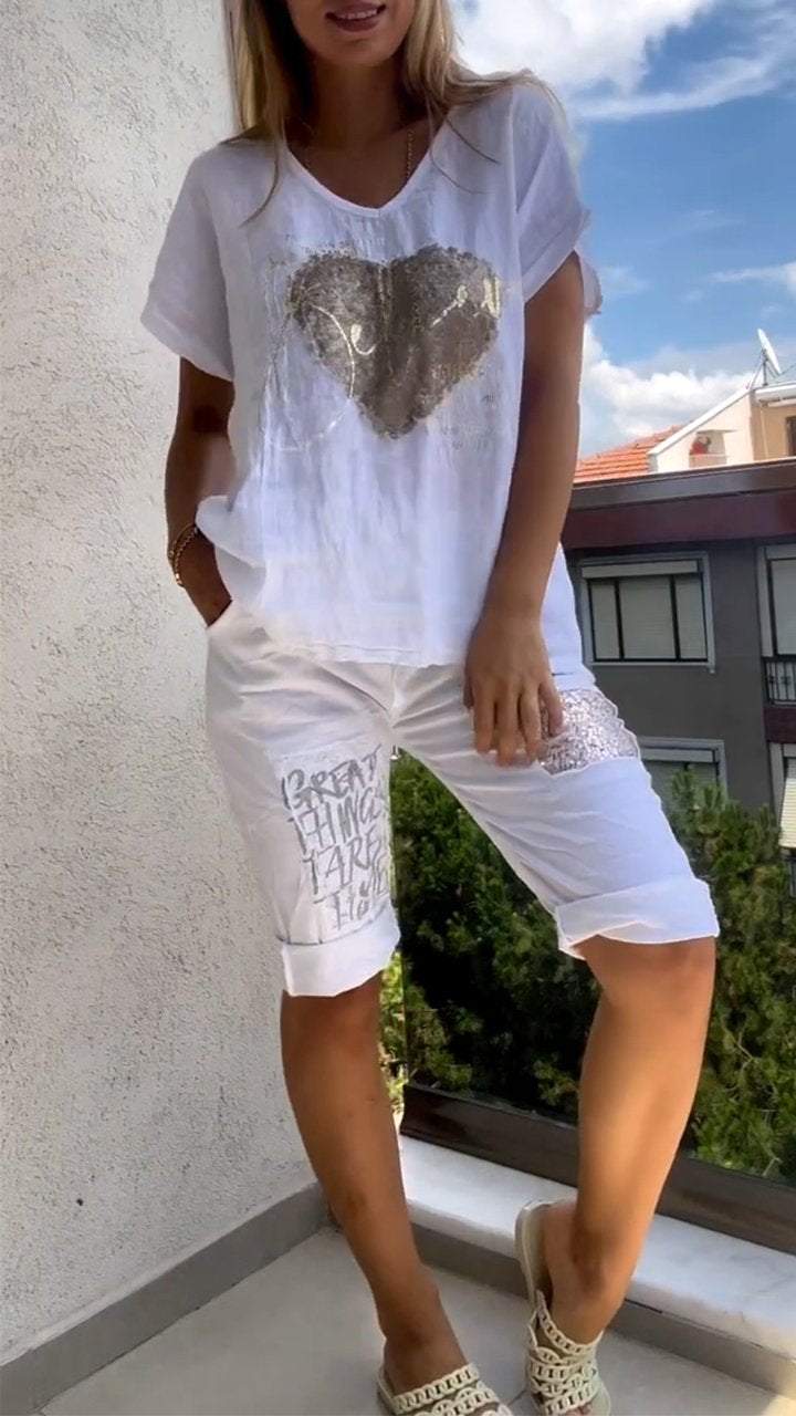 Mirabelle | Elegantes Zweiteiler-Set mit Goldprägung