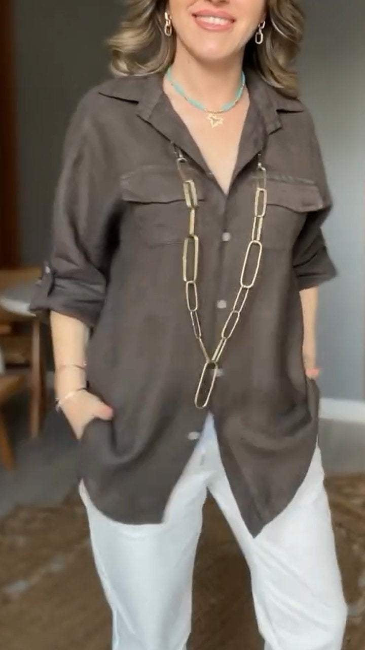 Goldie™ | Bequemes Damenhemd aus Baumwolle und Leinen