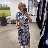 Sharaj | Elegantes Sommerkleid aus blumiger Baumwolle und Seide