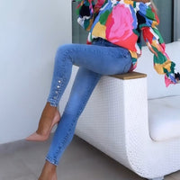 Lia | Bunt bedrucktes One-Shoulder-Freizeittop für Damen