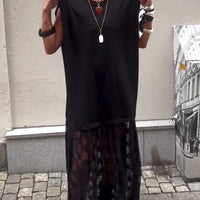 Milani | Patchwork Kleid, ärmellos & aus Mesh