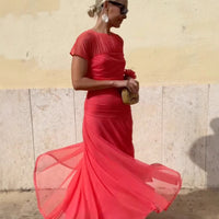 Lauren | Chiffonkleid mit Rundhalsausschnitt für Damen