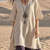 Yasmine | elegantes lässiges Kleid mit V-Ausschnitt