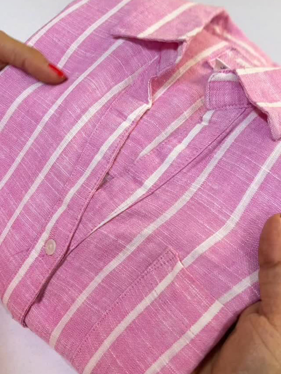 Lene | Gestreifte Leinenbluse